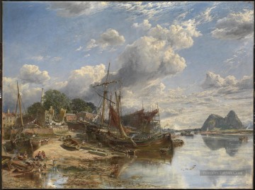 Chantier naval à Dumbarton Samuel Bough Landscape Peinture à l'huile